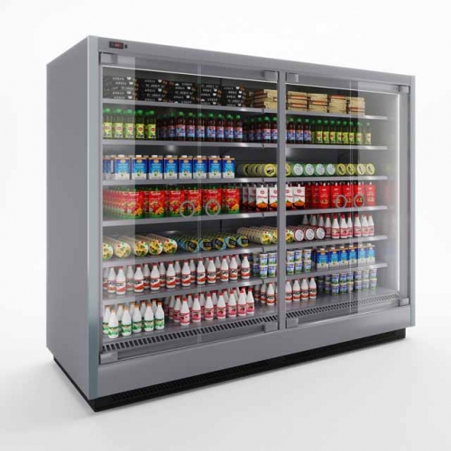 countertop glass door freezer